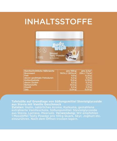 Bodywish Nougat Tasty Powder - Low-Calorie Sugar Substitute | Natural Flavor | 150g - Buy Online on SooperMarket.com