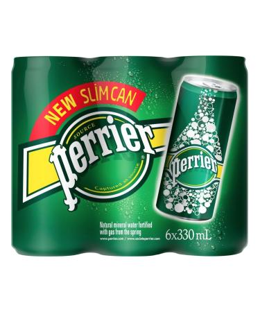 Perrier sparkling mineral water can 12x330ml