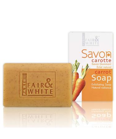 FAIR & WHITE Original Exfoliating Soap - Repairing & Nourishing 200g / 7oz with Carrot Oil Carrot Exfoliating Soap
