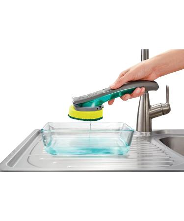 Scotch-Brite Heavy Duty Dishwand Kit with Soap Control Button - 1 Wand + 6 Refill Pads - Buy Online on SooperMarket.com