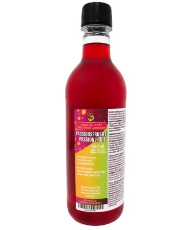 Zero Sugar Passion Fruit Soda Syrup Concentrate 500 ml from Aromhuset - Make 12.5 Litres of Sugar-Free Soft Drink by Adding Flavouring to Carbonated Sparkling Fizzy Water Zero Passion Fruit