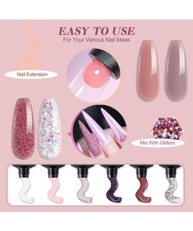 Saviland Poly Gel Nail Set - 20 Colors Builder Extension Gel for French Manicure - Professional Nail Salon Quality - Home DIY Kit - White, Pink, Nudes - Buy Online on SooperMarket.com