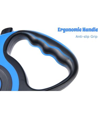 Pets Playground Retractable Dog Lead | Glow in the Dark Reflective Puppy Leash | Long Strong Heavy Duty Blue Lead - 5M - Buy Online on SooperMarket.com