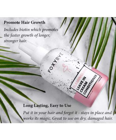 FoxyBae Flaminglow Leave-In Conditioner Cream - 8 oz | Keratin + Biotin, Detangling Spray for Curly & Color Treated Hair - Buy Online on SooperMarket.com