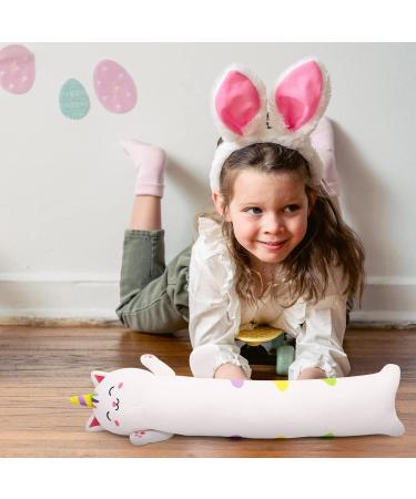 Kawaii Unicorn Plush Pillow - 60cm Long Stuffed Animal Gift for Christmas, Halloween, Birthday - White - Buy Online on SooperMarket.com