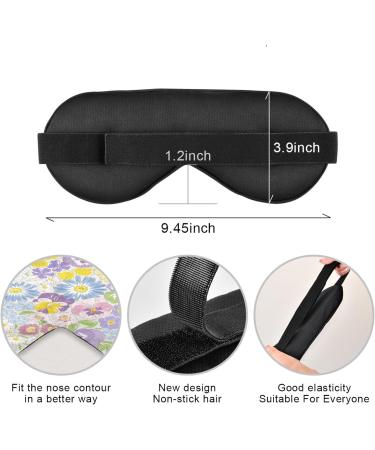 WELLDAY Blooming Flowers Sleep Mask - Adjustable Soft Eye Shade Cover for Men & Women | Comfortable Blindfold to Blockout Light - Buy Online on SooperMarket.com
