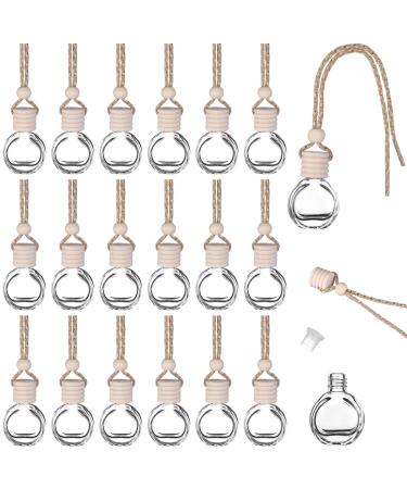 20 Pack 8ml Car Hanging Perfume Bottle Car Air Freshener Perfume Empty Bottle Refillable Pendant for Essential Oils Fragrance Aromatherapy Bottle Ornament Decor