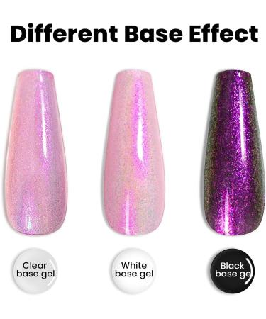 Mermaid Effect Pearl Glitter Gel Polish - Reflective Sparkle Shiny Clear Pastel Nail Gel - 7.5ml - UV/LED Lamp Cure - Nail Art Manicure - Buy Online on SooperMarket.com