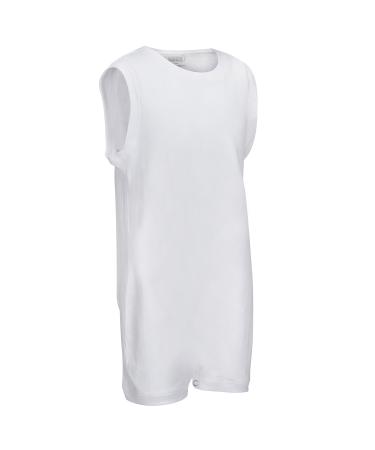 Special Needs Clothing for Older Children (3-16 yrs Old) - Sleeveless Bodysuit for Boys & Girls by KayCey 11-12 Years White