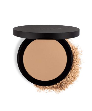 WUNDERBROW GO BEYOND FOUNDATION Makeup Pressed Powder Natural Cream Finish Light Medium 1 Count