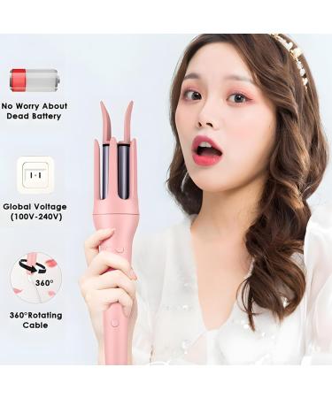 Automatic Hair Curler 32mm Barrel | Pink Curling Iron Wand with 3 Temps & Auto Shut-Off - International Shipping Available - Buy Online on SooperMarket.com