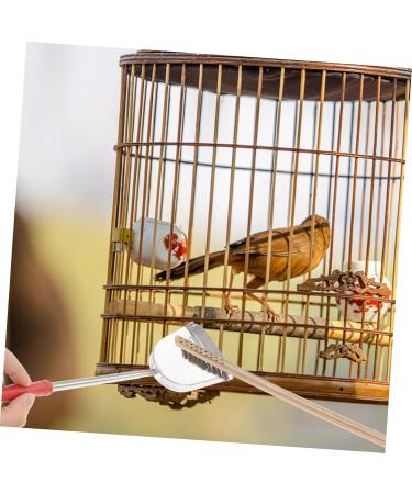 Housoutil 2pcs Set Cage Birds and Wooden Accessory Supplies Shovel Steel Long Parrot for Cleaning Brush Pet 7x9cm Assorted Color - Buy Online on SooperMarket.com