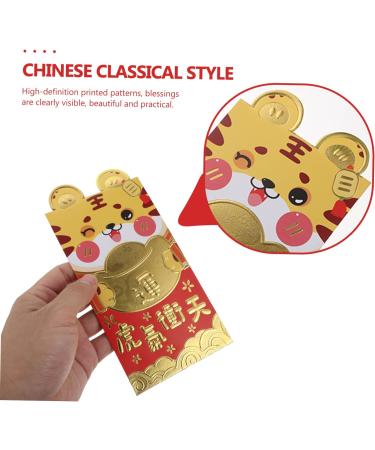 TEHAUX 36pcs 2022 Year of The Tiger Red Packet Lucky Money Red Envelope Spring Festival Money Envelopes Traditional Hong Bao Portable Red Paper 3D Chinese Zodiac Red Envelope Bag - Buy Online on SooperMarket.com