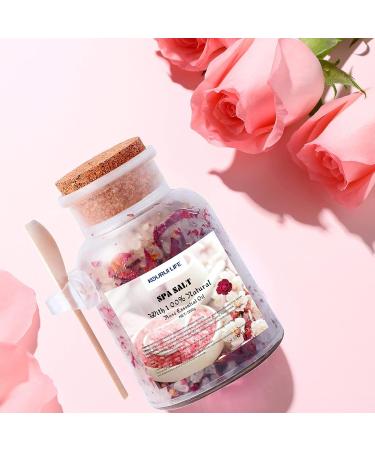 KOURUILIFE 500g Bath Salt with Rose Petals, 100% Natural Epsom Salts for Aromatherapy and Relaxation - Buy Online on SooperMarket.com