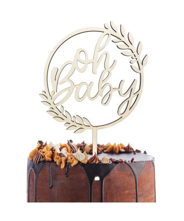 Oh baby cake topper wood oh baby cake topper baby party tortendeco cake plug for baby shower a diaper cake gender reveal party decoration