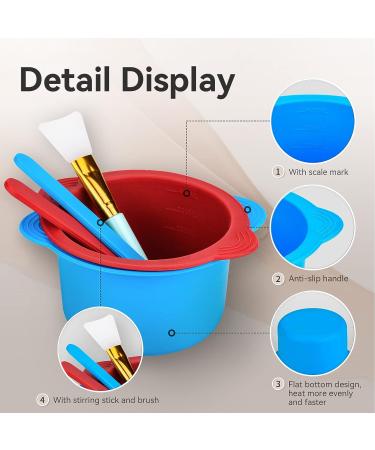 Silicone Wax Warmer Liner 2pcs - Non-Stick Insert for 16oz Electric Waxing Kit with Spatulas & Brushes - Reusable Wax Pot Replacement for Hair Removal - Buy Online on SooperMarket.com