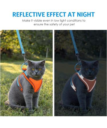 Escape-Proof Cat Harness and Leash Set - Reflective Vest for Small Cats | XXS Orange - Buy Online on SooperMarket.com