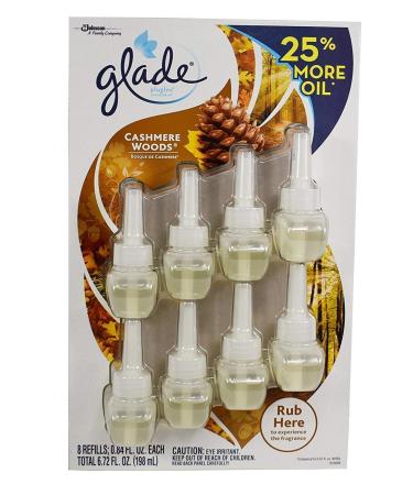 Plugins Cashmere Woods 8 Refills 25% More 6.72 Ounce Glade - Limited edition