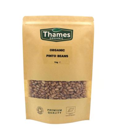 Organic Pinto Beans - High in Protein and Fiber No Additives No Preservatives Non-GMO Vegan - Perfect for Soups Stews Salads and Mexican Dishes - Thames Organic 1kg