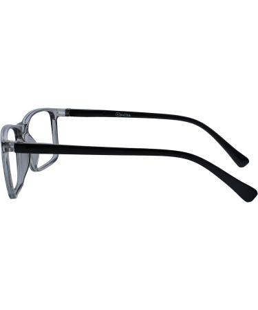 Buy Opulize Ink Large Rectangular Frame Glasses - Scratch Resistant Spring Hinges Gray Men s Eyewear | 1-Pack -1.00 Diopters - Buy Online on SooperMarket.com