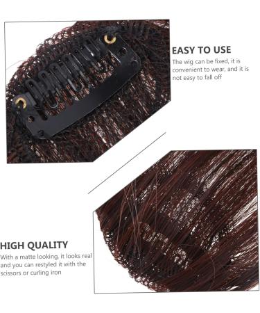 WOFASHPURET Piece Hair Toppers Extension Ponytail Wig Black Wigs Barrettes for Women Air Fringe Bangs Faux Hair Bun Wispy Bangs Wig Toupee for Women Hair Barrettes Scisors Clip Air Bangs Miss 18.00X6.50X0.50CM Brown - Buy Online on SooperMarket.com