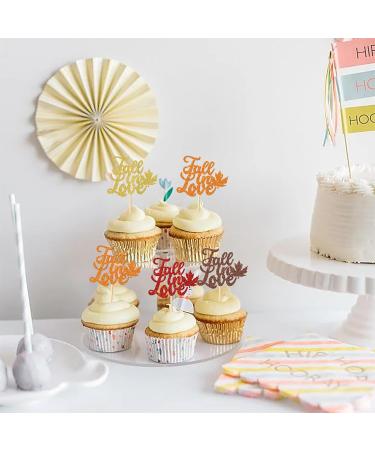 Rsstarxi 24 Pack Glitter Fall in Love Cupcake Toppers Fall leaves Thanksgiving Day Cupcake Toothpicks Bridal Shower Cupcake Decorations for Wedding Engagement Party Cake Decorations Design 1 Multi - Buy Online on SooperMarket.com