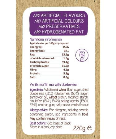 Cookie Crumbles Blueberry Muffin Mix | 225g | No Dairy | No Preservatives | Ready in 30 Minutes | 100% Natural Ingredients | Delicious Blueberry Goodness - Buy Online on SooperMarket.com