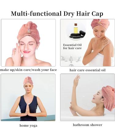 Domxies Microfiber Hair Towel Wrap - Ultra Absorbent Fast Drying Hair Towel for Long, Curly, Thick, Frizzy Hair - Grey+Mint Green - Buy Online on SooperMarket.com