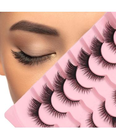 False Eye Lashes 7 Pairs Natural Wispy 3D Effect Lashes Fluffy Cat Eye Lashes Wispy Fake Eyelashes for Parties Reusable Type 13 - Buy Online on SooperMarket.com