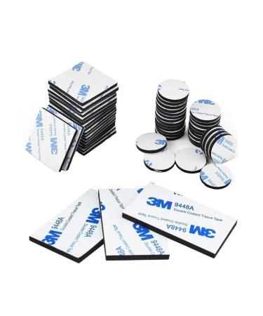Avando Double Sided Foam Tape Strong Pad Mounting,Black Self-Adhesive Tape Include Square Round and Rectangular(60Pcs)