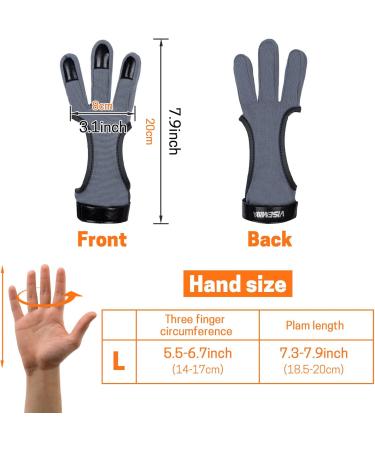 VISEMAN Archery Gloves & Finger Tabs - Large Gray | Protective Gear for Compound & Recurve Bows | Outdoor Shooting & Hunting Accessory - Buy Online on SooperMarket.com