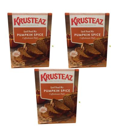 Krusteaz Pumpkin Spice Quick Bread Mix 15 ounce (Pack 0f 3)