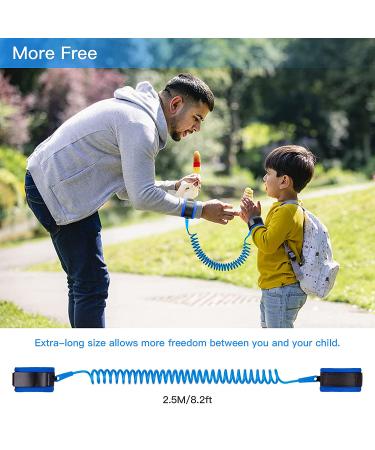 Hooyyene Anti Lost Wrist Link for Toddlers - Safety Toddler Leash for Kids - Children's Wristband for Outdoor Family Travel (Blue 8.2ft) - Buy Online on SooperMarket.com