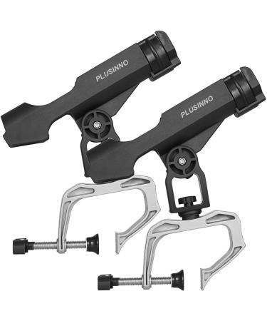 PLUSINNO Fishing Boat Rods Holder with Large Clamp Opening 360 Degree Adjustable Fishing Rod Racks Folding Holder RH20 MAX OPENING 1.97 inch 2PACK