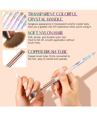 Saviland Kolinsky Acrylic Nail Brush Set - 6 PCS Professional Crystal Brushes for Acrylic Application and Nail Extension - Sizes 4/6/8/10/12/14 - Buy Online on SooperMarket.com