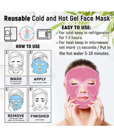 Ice Face Roller Cooling Mask for Dark Circles & Puffiness Relief - Gel Cold Eye Mask for Skin Care & Headache Relief - Reusable Bead Compress Pack - Gifts for Mom - Pink - Buy Online on SooperMarket.com