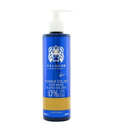 V quer Professional Power Colour Dyed Hair Mask - Vegan and Sulfate- (Golden Blonde) - Hair Colour Booster - 275ml