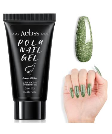 Aokitec 60ml nail extension gel UV nail polish extension nail extension gel nail nail extension acrylic false nail assembly gel nail design gel nails for salon home diy (diamond green)