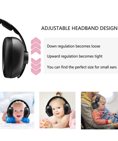 Baby Noise Cancelling Headphones for Ultimate Ear Protection - Ideal for Infants and Toddlers during Sleep, Airplane Travel, and Fireworks - Black - Buy Online on SooperMarket.com