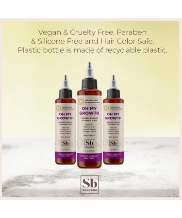 Soapbox Oh My Growth Lengthening Vitamin Booster Treatment - Biotin Vegan Collagen & Vitamins A & C 5oz | Vegan & Cruelty-Free Hair Growth Solution for All Hair Types - Buy Online on SooperMarket.com