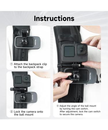 Telesin Upgrade Backpack Holder for GoPro Hero 11/10/9/8/7/6/5/4 & Insta360 X3/One X2 DJI Osmo Action 2 - Fast Clip 360 Compatibility - Buy Online on SooperMarket.com