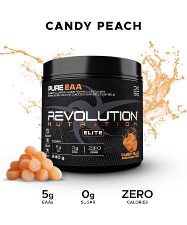 Revolution Nutrition Pure EAA Powder Essential Amino Acid Post Workout Zero Calorie Zero Sugar Gluten Free Enhanced with Electrolytes 5g EAAs 240 g 26 Servings (Candy Peach 0.53 Pound) Candy Peach 26 Servings (Pack of 1) - Buy Online on SooperMarket.com