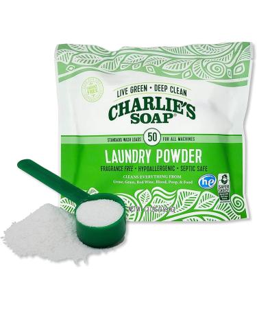 Charlie s Soap Unscented Laundry Powder - 150 Loads (3 x 50 Load Bags) | Eco-Friendly Sustainable Laundry Detergent - Buy Online on SooperMarket.com