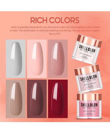 Dipping Powder Nail Kit Starter with Nail Drill - 6 Color Set with Glitter and Essential Liquid, Manicure Tools Gift for Women - Buy Online on SooperMarket.com