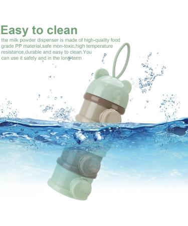 Heyu-Lotus Portable Baby Milk Powder Dispenser - 4 Layers Twist-Lock Formula Storage Container - 270ml per Layer - Silicone Handle - Green - Buy Online on SooperMarket.com