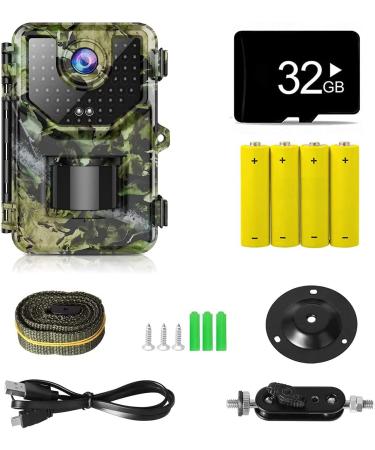 1520P 20MP Trail Camera with 120 Wide-Angle Motion Sensor, 0.2s Trigger Time, 940nm No Glow, IP66 Waterproof - Wildlife Game Camera for Monitoring - Green - Buy Online on SooperMarket.com