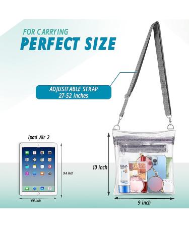 EASYFUN Clear Purse Bag Crossbody Bag with Front Pocket Stadium Approved Large for Adult Grey - Buy Online on SooperMarket.com