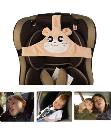 Baby Carseat Head Support Safe Carseat Headrest Band Head Strap for Car Seat Sleep Positioner Fixed Belt Car Seat Neck Protection Belt for Toddler Child Children Kids Infant(BrownBrown)