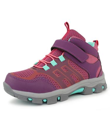 Tobfis Boys Girls Outdoor Ankle Hiking Boots Trekking Walking Shoes(Little Kid/Big Kid) 2 Little Kid Burgundy
