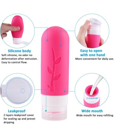 Vexillic 16-Piece Silicone Travel Bottles Set - 90ml BPA-Free Bottles for Shampoo Cream & Shower Gel - Perfect for International Travel - Buy Online on SooperMarket.com